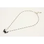 Solitario cadena micro esmalte negro con colgante 