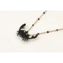 Solitario cadena micro esmalte negro con colgante 
