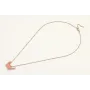 Solitario cadena micro esmalte rosa con colgante c