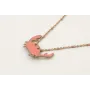 Solitario cadena micro esmalte rosa con colgante c