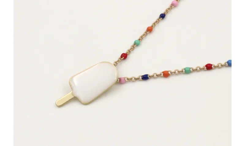 Solitario cadena micro esmalte colorines con colga