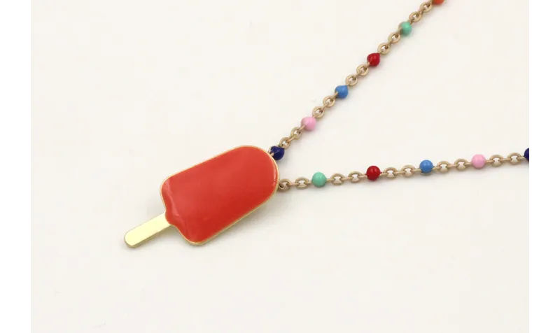 Solitario cadena micro esmalte colorines con colga