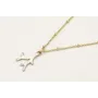 Solitario cadena micro bola dorado mate con colgan