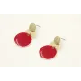 Pendientes perno disco dorado con disco esmaltado 