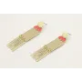 Pendientes disco dorado con semicirculo esmaltado 