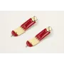 Pendientes perno disco dorado con rectangulo esmal