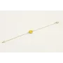 Pulsera cadena eslabón pequeño dorado con circulo