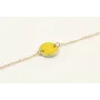 Pulsera cadena eslabón pequeño dorado con circulo