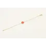 Pulsera cadena eslabón pequeño dorado con circulo