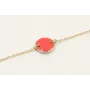 Pulsera cadena eslabón pequeño dorado con circulo