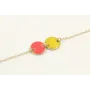Pulsera cadena eslabón pequeño dorado con circulos