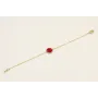 Pulsera cadena eslabón pequeño dorado con circulo