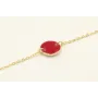 Pulsera cadena eslabón pequeño dorado con circulo