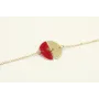 Pulsera cadena eslabón pequeño dorado con 2 semicr