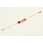Pulsera cadena eslabón pequeño dorado con circulos