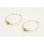 Pendientes de acero inoxidable aro grande estrella