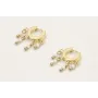 Pendientes acero inoxidable cierre aro con 3 anill