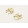 Pendientes acero inoxidable cierre aro con 3 anill