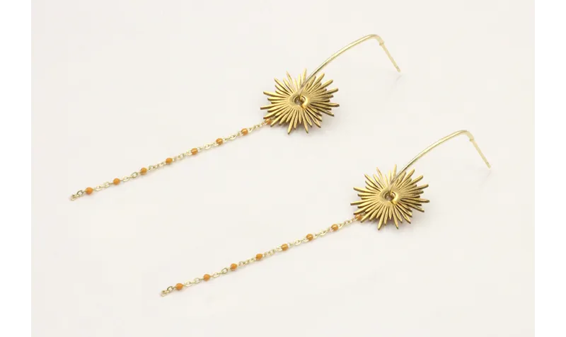 Pendientes acero inoxidable anzuelo con estrella r