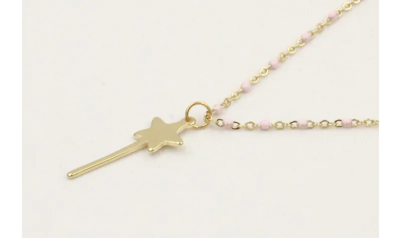 Solitario cadena acero inoxidable micro esmalte ro