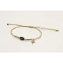 Pulsera hilo dorado palido con entrepieza cruz esm