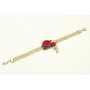 Pulsera cadena plana dorado mate con medusa y pez 