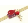 Pulsera cadena plana dorado mate con medusa y pez 