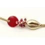 Pulsera hilo dorado palido con nudo serpiente, con