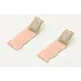 Pendientes perno rectangulo esmlatado beige y colg