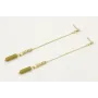 Pendientes perno bolita oro mate cadena cordón con