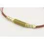 Pulsera nudo serpiente hilo oro rosa con facetadas