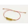 Pulsera hilo oro rosa con nudo macramé dorado pali
