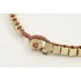 Pulsera hilo macramé oro rosa con cubos dorados ma