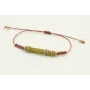 Pulsera hilo oro rosa con nudo macramé con discos 