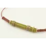 Pulsera hilo oro rosa con nudo macramé con discos 