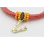Pulsera seda salmón con aritos de abalorio naranja