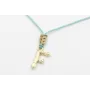Collar hilo color menta con nudo macramé dorado pa