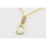 Collar hilo color almibar con nudo macramé dorado 
