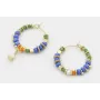 Pendientes aros con facetadas verdes,ovnis facetad