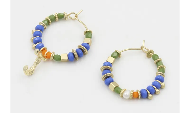 Pendientes aros con facetadas verdes,ovnis facetad