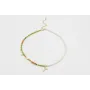 Collar con rectangulos facetados verdes, bolas mos