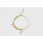 Pulsera con rectangulos facetados verdes, bolas mo