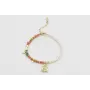 Pulsera con tubos facetados salmón, bolas mostazas