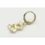 Singel earring cierre aro dorado, colgante letra B