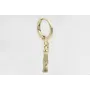 Singel earring cierre aro dorado, colgante letra I