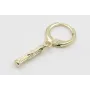 Singel earring cierre aro dorado, colgante letra I