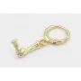 Singel earring cierre aro dorado, colgante letra L