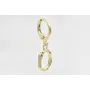 Singel earring cierre aro dorado, colgante letra O