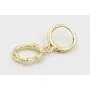 Singel earring cierre aro dorado, colgante letra O
