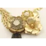 Collar cadena tira plana dorada mate con escamas,f